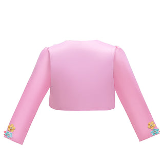 Babyqlo Unicorn Style Full Sleeve Crop Jacket with Floral Features - Pink