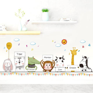 Animals with Names Wall Sticker For Kids Room