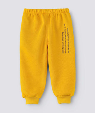 Babyqlo Full Length Lounge Pant With text Printed - Yellow