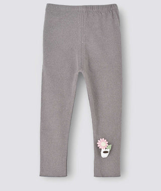 Babyqlo Full Length Flower Patch design Leggings - Grey