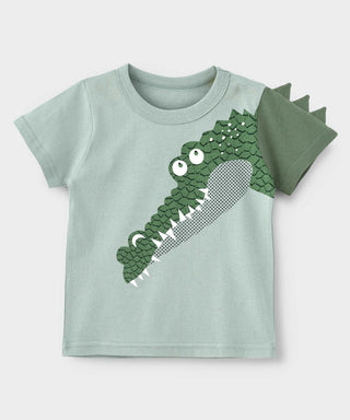Babyqlo Croc Printed Cotton T-Shirt - Green