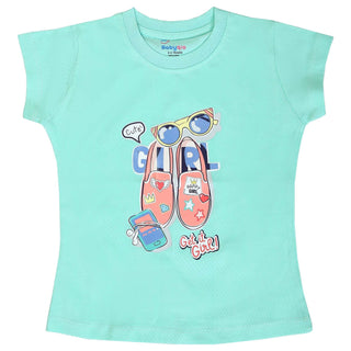 Babyqlo Shoes printed cotton short sleeve tee for girls