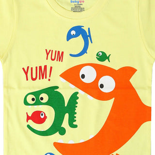 Babyqlo Funny fishes printed cotton t-shirt for boys