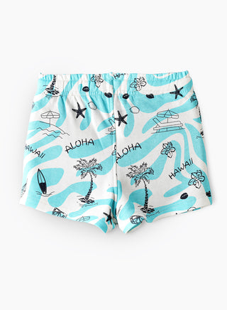 Aloha Hawaii Surf & Beach All Over Print Shorts - Blue