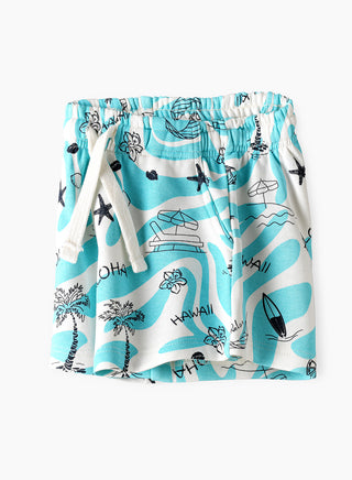 Aloha Hawaii Surf & Beach All Over Print Shorts - Blue
