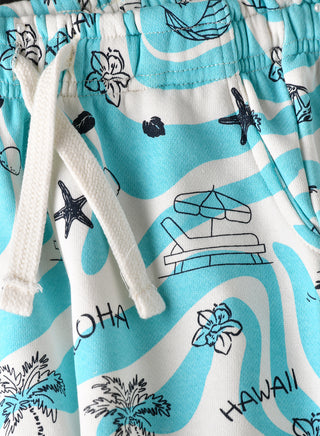 Aloha Hawaii Surf & Beach All Over Print Shorts - Blue