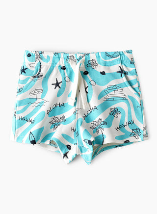 Aloha Hawaii Surf & Beach All Over Print Shorts - Blue