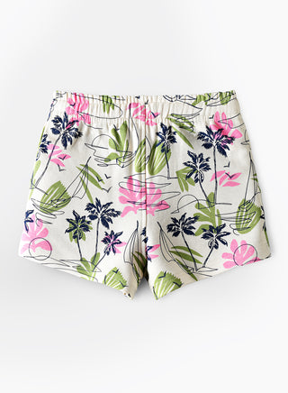 Floral Tropical All Over Print Shorts - Multicolor