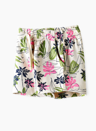 Floral Tropical All Over Print Shorts - Multicolor