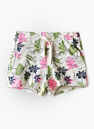 Floral Tropical All Over Print Shorts - Multicolor