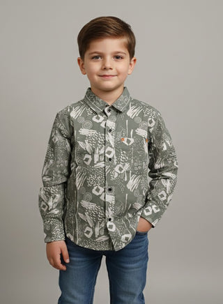 Boys Printed Cotton Casual Shirt