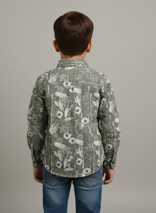 Boys Printed Cotton Casual Shirt