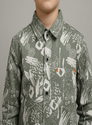 Boys Printed Cotton Casual Shirt