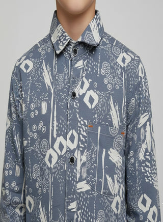 Boys Printed Sky Cotton Casual Shirt