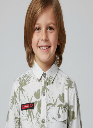 Boys All Over Printed Cotton Casual Shirt