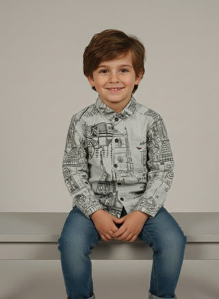 Kids Stylish Printed Cotton Shirt
