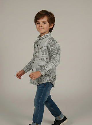 Kids Stylish Printed Cotton Shirt
