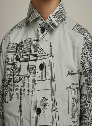 Kids Stylish Printed Cotton Shirt