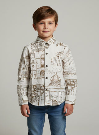Boys Printed Cotton Summer Casual Shirt