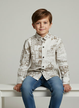 Boys Printed Cotton Summer Casual Shirt
