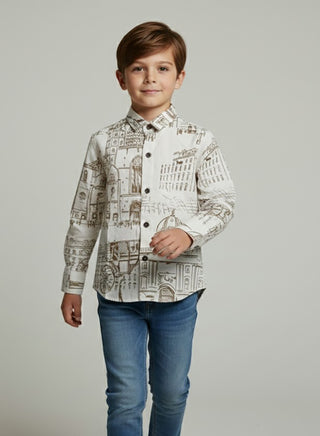 Boys Printed Cotton Summer Casual Shirt