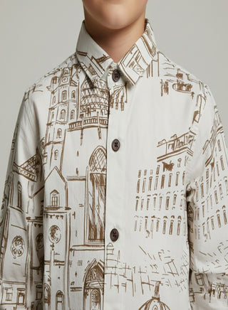Boys Printed Cotton Summer Casual Shirt