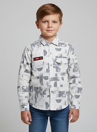 Boys Printed Cotton Casual Shirt