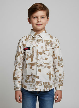 Boys Printed Cotton Casual Shirt