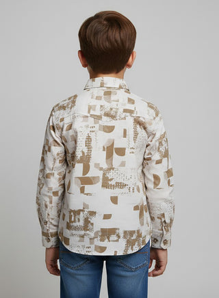 Boys Printed Cotton Casual Shirt