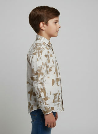 Boys Printed Cotton Casual Shirt