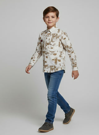 Boys Printed Cotton Casual Shirt