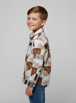 Boys All Over Print Casual Cotton Shirt