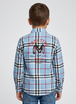 Kids Cotton Plaid Casual Shirt