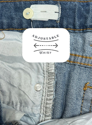 Girls Wide Leg Embellished Adjustable Waist Jeans