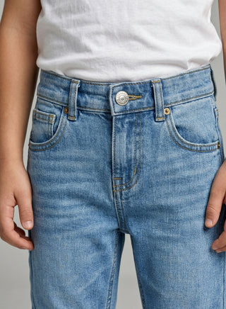 Boys Light Wash Adjustable Waist Regular Jeans