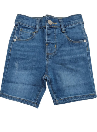 Boys Light Wash Adjustable Waist Denim Shorts