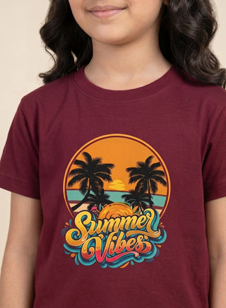 Girls Summer Vibes Graphic T-Shirt