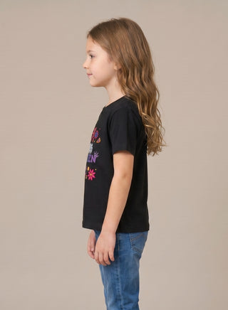 Girls Chaos Queen Black  T-Shirt