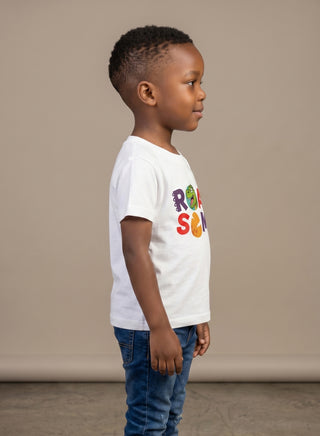 Boys Roarsome Dinosaur White T-Shirt