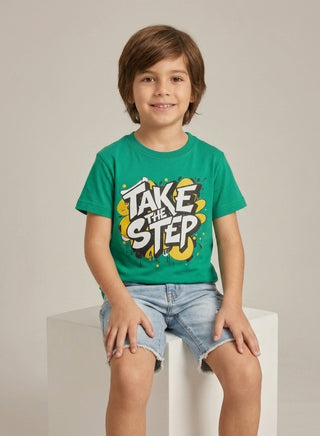 Boys Take The Step Printed T-Shirt
