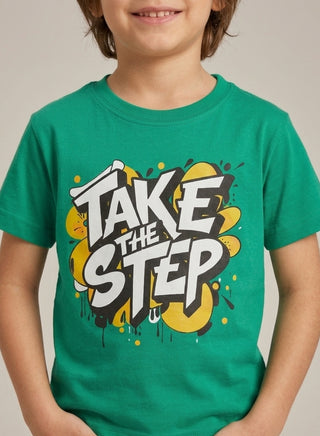 Boys Take The Step Printed T-Shirt
