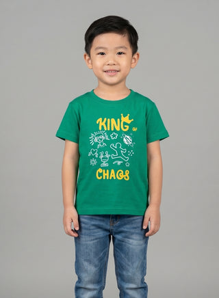 Boys King Of Chaos Green T-Shirt