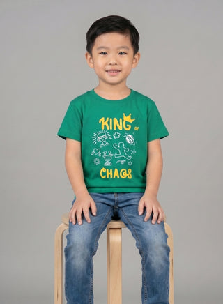 Boys King Of Chaos Green T-Shirt