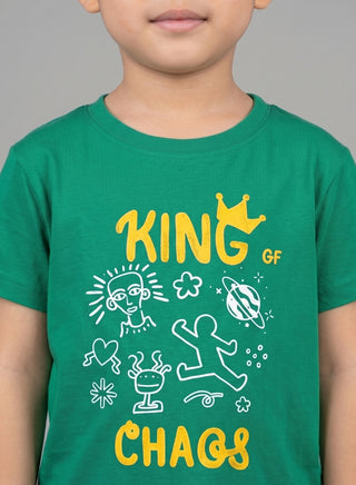 Boys King Of Chaos Green T-Shirt