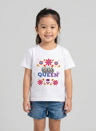 Girls Chaos Queen White T-shirts