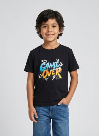 Boys Game Over Black T-Shirt