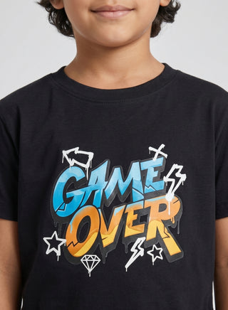 Boys Game Over Black T-Shirt