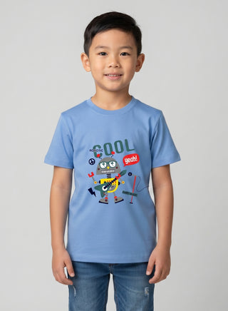 Boys Cool Robot Blue T-Shirt
