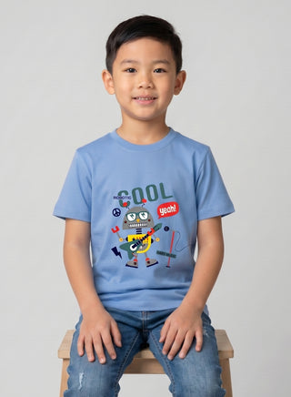 Boys Cool Robot Blue T-Shirt