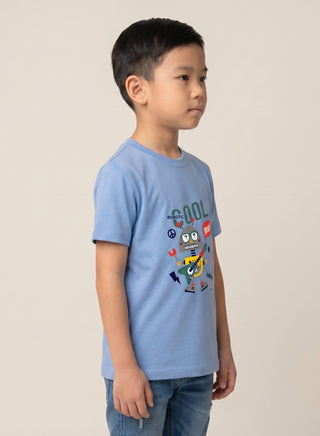 Boys Cool Robot Blue T-Shirt